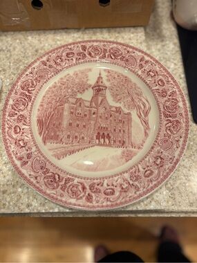 Vintage- Mayer China Plate-design of Geneva colleges old main building in PA